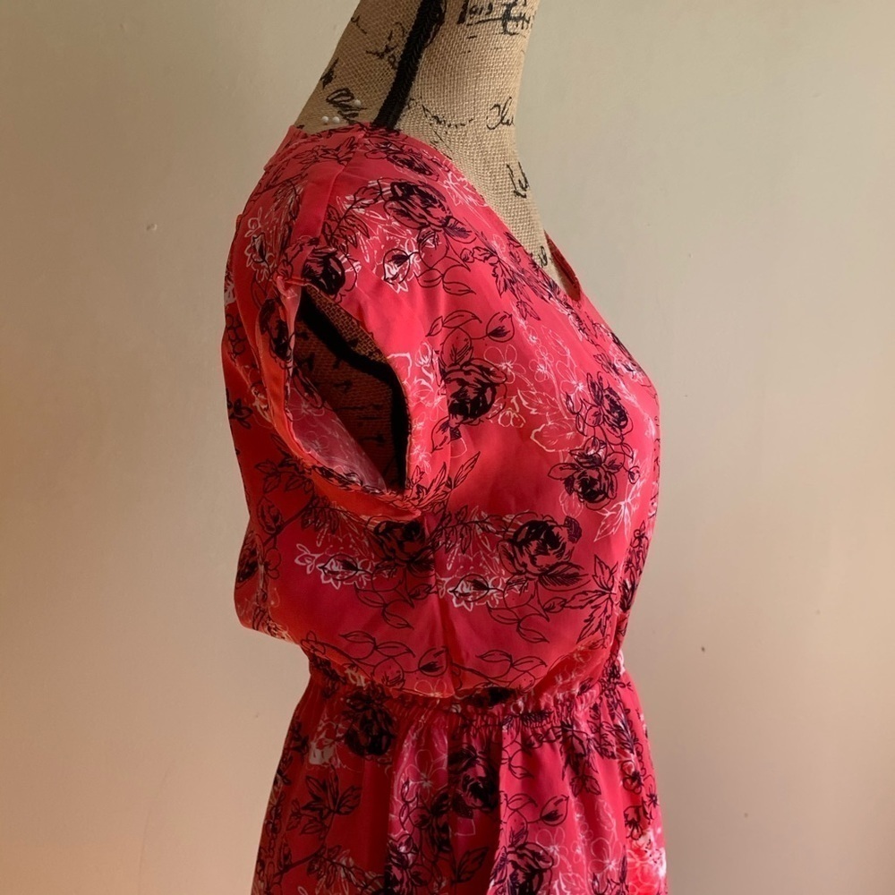 Candie’s pink black floral dress size S - Picture 5 of 9
